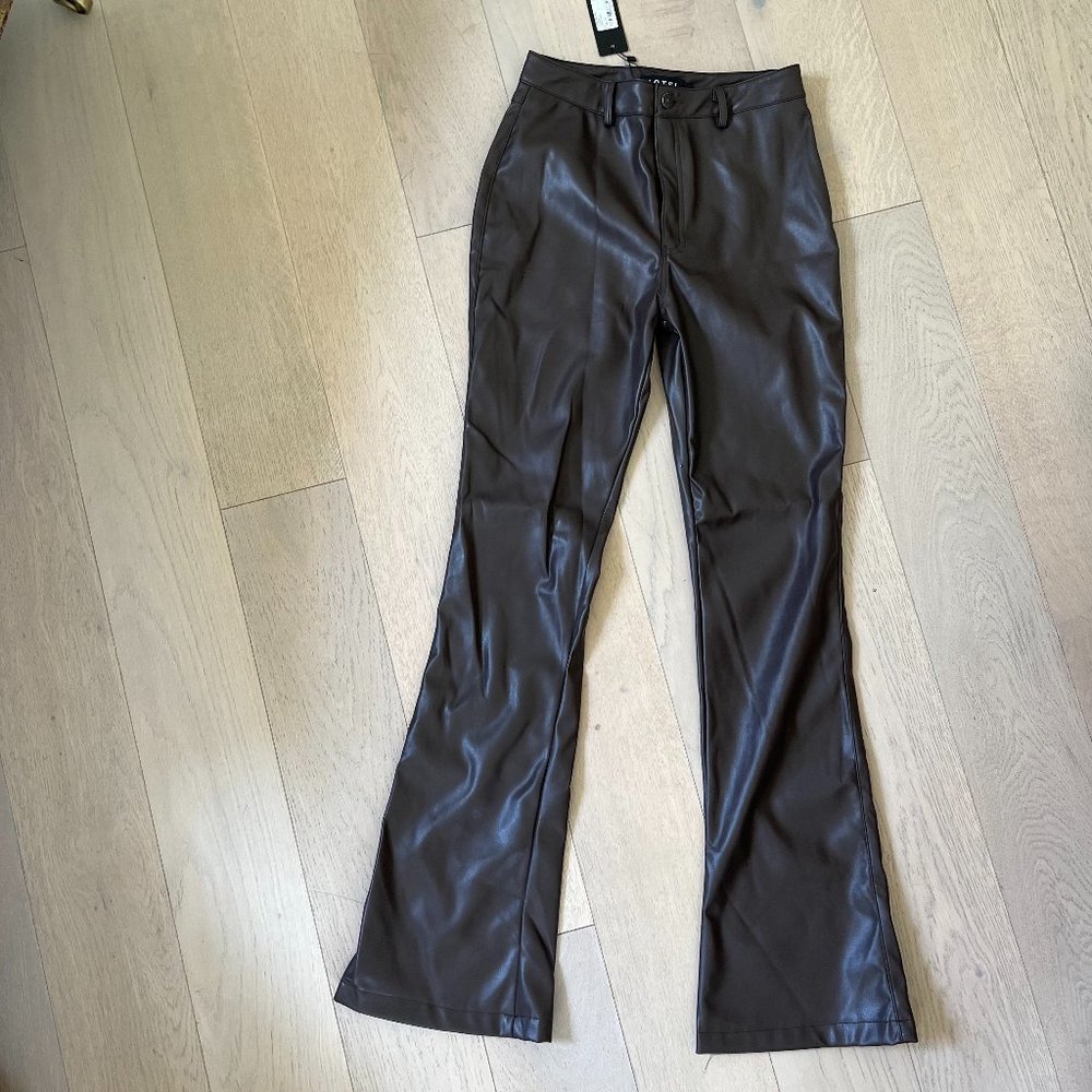 Motel Brown Faux Leather Pants